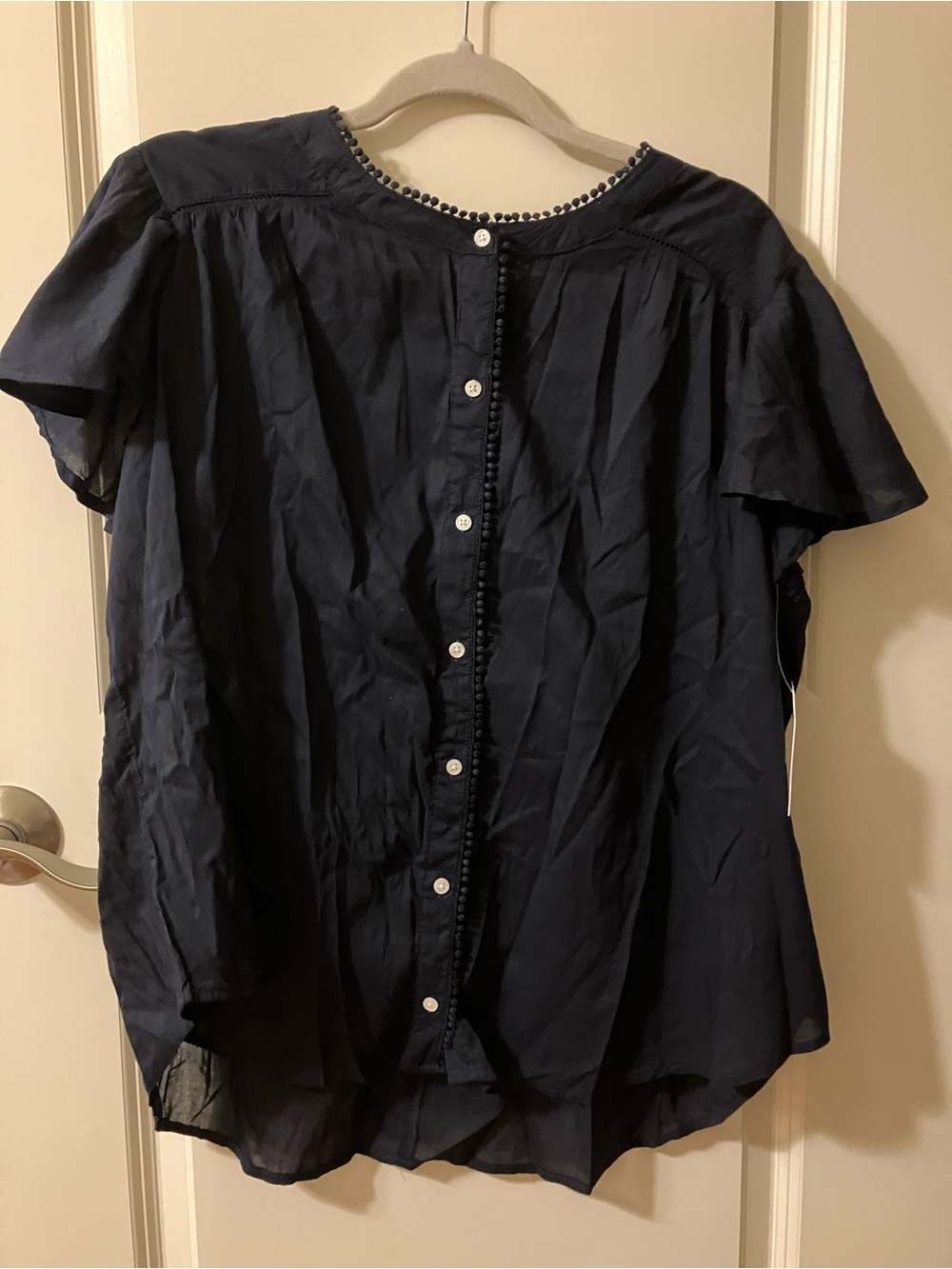 NWT Kohl's Navy Short Sleeve Blouse
